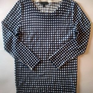 CCO- J. Crew Merino Wool Blue Picnic Print Sweater